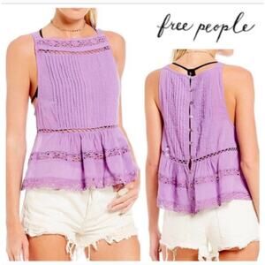 Free People Constant Crush Purple Crochet Top